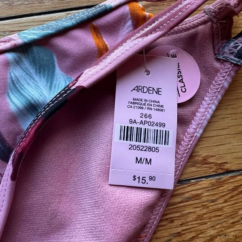 3/$20 NWT Floral Tropical Bikini Bottoms Size M Dusty Rose Brand New Ardene $16